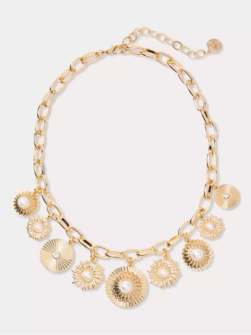 NWT Lilly Pulitzer Canopy Colony Necklace in Gold Metallic and Pearl